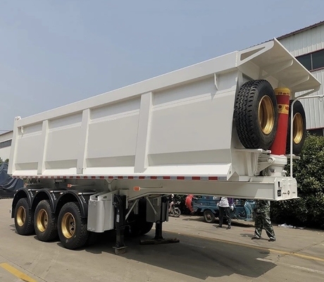 40~80トンの3軸型U型ダンプトラック ABSアンチロックブレーキシステム付きセミトレーラー