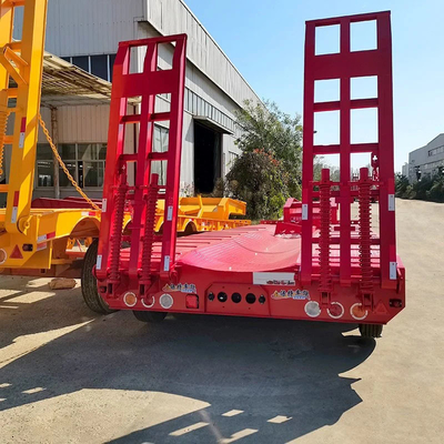 重荷機器の輸送のための平床100トンの3軸4軸低ボイ半トレーラー