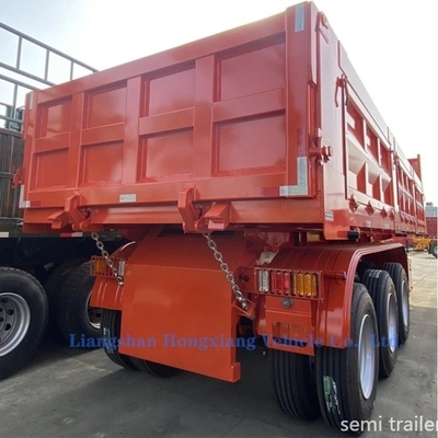 60トンの自転ダンピング側ダンピングトレーラー 双線ブレーキシステム