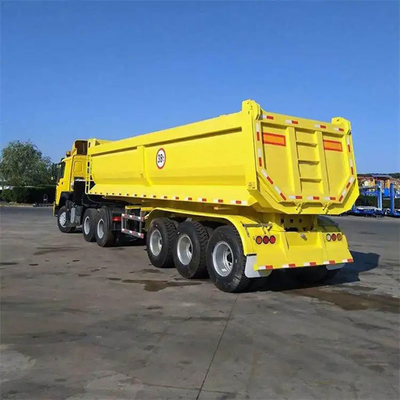 50トンのU型水力シリンダーエンドダンプトレーラー ターパー半トラックトレーラー 耐久性