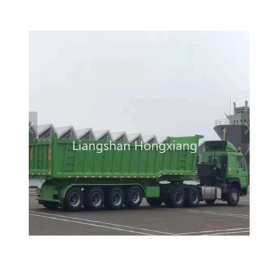 13500X3000X1550 mm 砂石集積物の輸送のための後部水力ダンプトレーラー