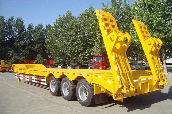 直立3 4軸 60tons 80tons 低床フラットベッド/プラットフォームトレーラー/フラットベッドコンテナトレーラー