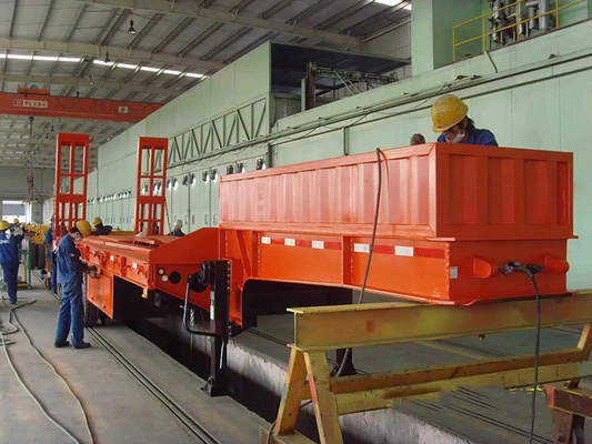 低床セミトレーラー ランパ4 3軸 40FT 100t 重荷フラットベッドローボーイトラックトレーラー