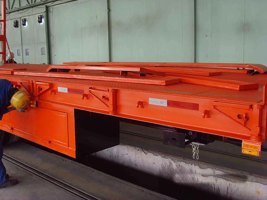 低床セミトレーラー ランパ4 3軸 40FT 100t 重荷フラットベッドローボーイトラックトレーラー