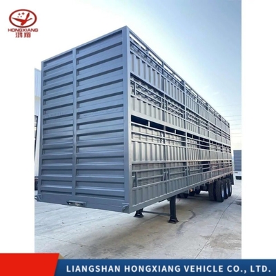 3軸 45FT 48FT 60ton Dropside Cargo Sidewall Light Duty Grade Side Wall Fence 軽量用サイド壁フェンス用セミトレーラー
