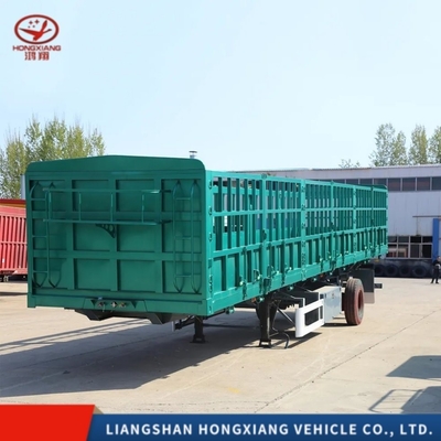 3軸 45FT 48FT 60ton Dropside Cargo Sidewall Light Duty Grade Side Wall Fence 軽量用サイド壁フェンス用セミトレーラー