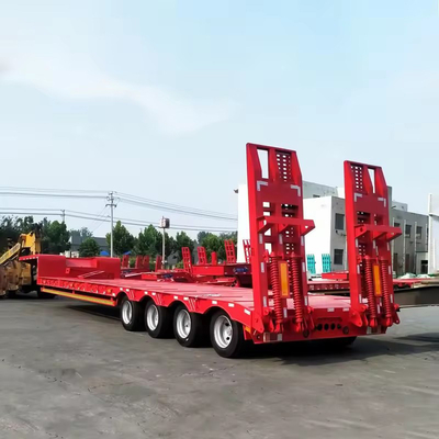 13T アクセル 2/3/4/5 アクセル 18m 45T 平床 拡張可能な取り外せるトレーラー コンテナロック付き