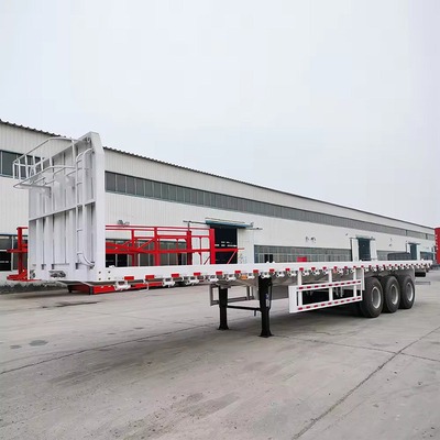 製造 設計 3 軸 40 FT 平床半低床トレーラー 鉄材