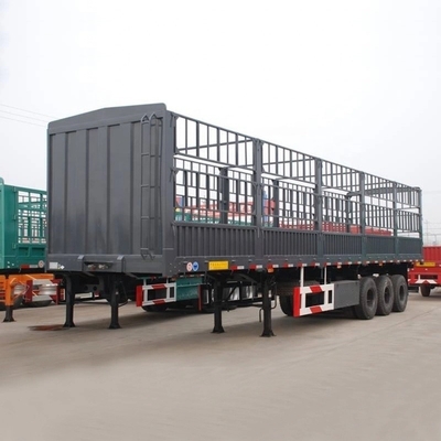 3軸 50t Tri Axle 50 トン重用フェンスセミトレーラー 1つ付いたスタックセミトレーラー