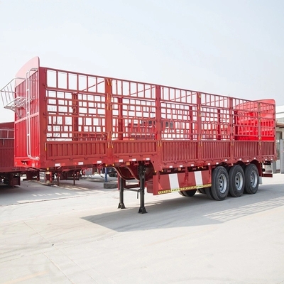 3軸 50t Tri Axle 50 トン重用フェンスセミトレーラー 1つ付いたスタックセミトレーラー