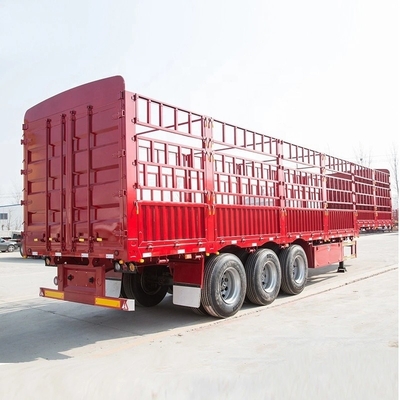 3軸 50t Tri Axle 50 トン重用フェンスセミトレーラー 1つ付いたスタックセミトレーラー