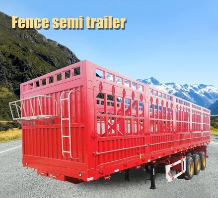 3軸 50t Tri Axle 50 トン重用フェンスセミトレーラー 1つ付いたスタックセミトレーラー