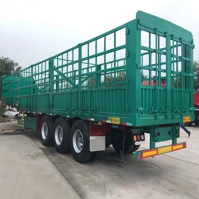 3軸 50t Tri Axle 50 トン重用フェンスセミトレーラー 1つ付いたスタックセミトレーラー