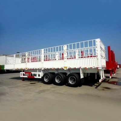 3軸60トンのステークフェンス 貨物倉庫 ABSアンチロックブレーキシステム付き半トレーラー