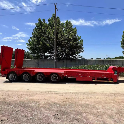 13500×3000×1550 mm 8軸 120トンの負荷容量 100FT フラットベッド低床半トレーラー