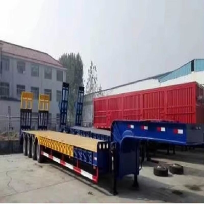 120tの荷重容量と自転ダンピング機能を持つ自転ダンピング低床トレーラー