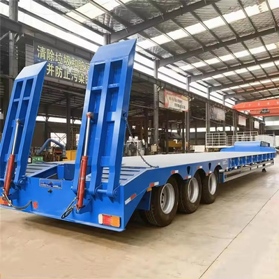 コンテナ輸送のカスタマイズのために40FT 80トンの炭素鋼平板半トレーラー