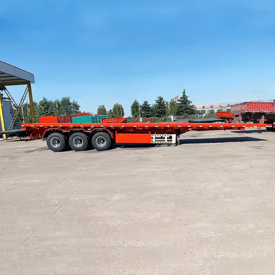 コンテナ輸送のカスタマイズのために40FT 80トンの炭素鋼平板半トレーラー