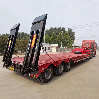 20FT 40FT フラットベッド トランスポート コンテナ フラットベッド トレーラー 10 タイヤと2.3軸
