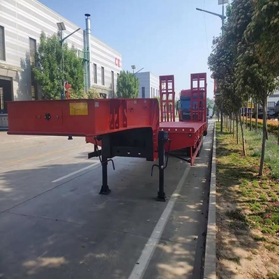 容器と機械輸送用 40FT 重荷低負荷式平床半トレーラー