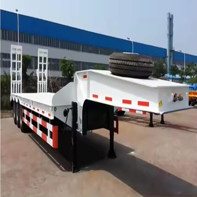 容器と機械輸送用 40FT 重荷低負荷式平床半トレーラー