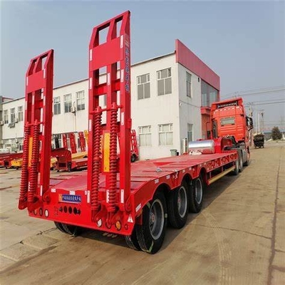 13500X3000X1550mmの安価な平床トレーラー 28tの着陸脚