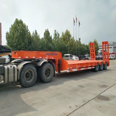 60tons 低床半トレーラー 半平床トレーラー 軸 走行台で製造 1820mm