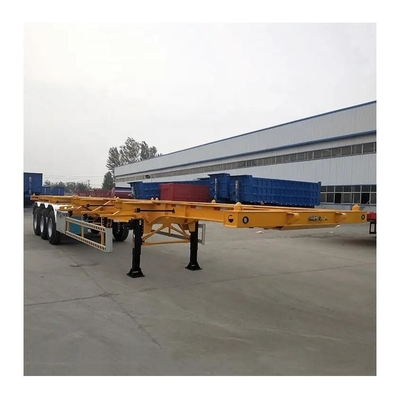 双線ブレーキシステム 3軸貨物トレーラー 20FT 40FT スケルトン半トラックトレーラー
