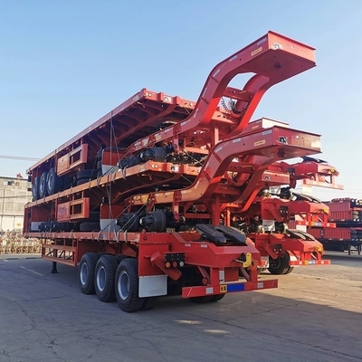 3軸骨格コンテナトレーラー トラック 重型平床半トレーラー 40FT 45FT 48FT 20FT