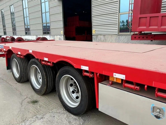 20FT 40FT ダブルフラットベッドコンテナトレーラー 負荷容量のためのフラットベッドトレーラー
