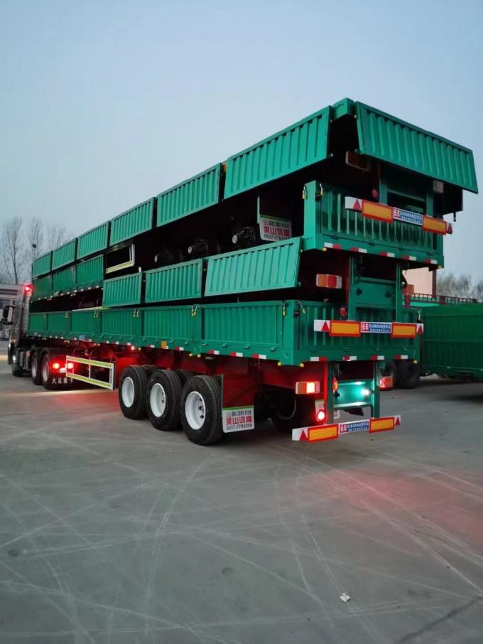 China′s High Quality 3-Axis 40-100 Tons Side Wall Dump Semi-Trailer