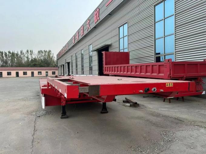 New 40 ′40 "Flat Container Semi-Trailer for 4-Axis Marine Container Transport