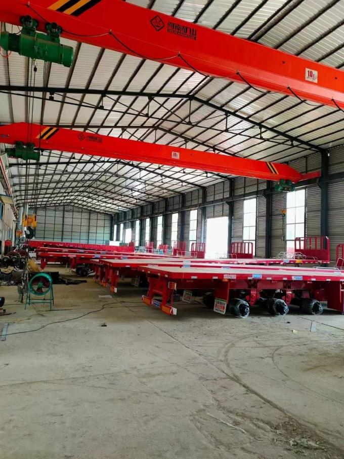 New 40 ′40 "Flat Container Semi-Trailer for 4-Axis Marine Container Transport