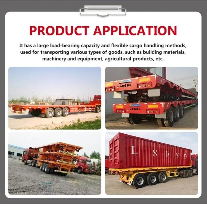 New 40 ′40 "Flat Container Semi-Trailer for 4-Axis Marine Container Transport